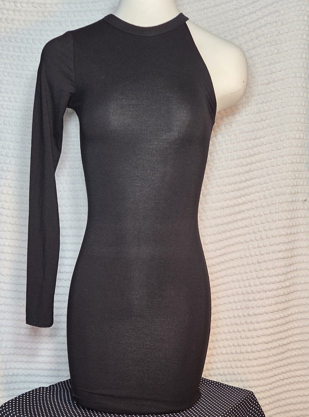 Naked Wardrobe Black One Sleeve Bodycon Dress